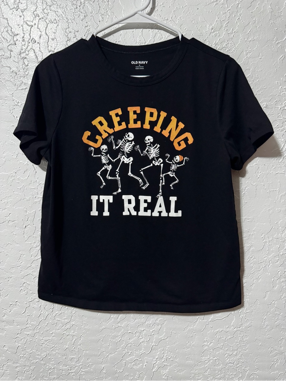 Old Navy Women's Creeping Skeletons "Creeping It Real" T-shirt